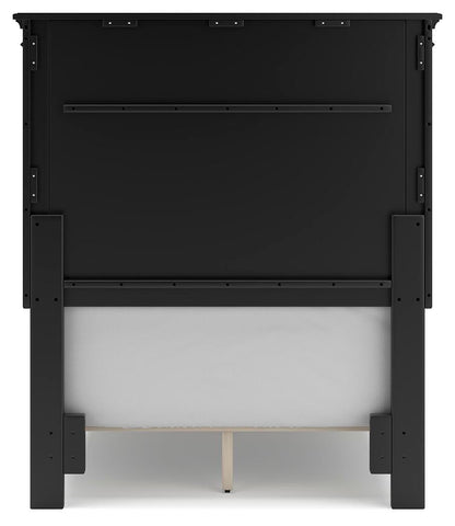 Lanolee Twin Panel Bed with Mirrored Dresser, Chest and Nightstand