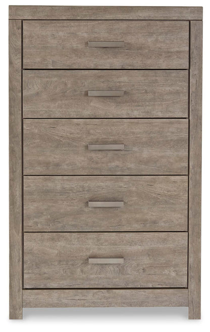 Culverbach King Panel Bed with Mirrored Dresser, Chest and Nightstand