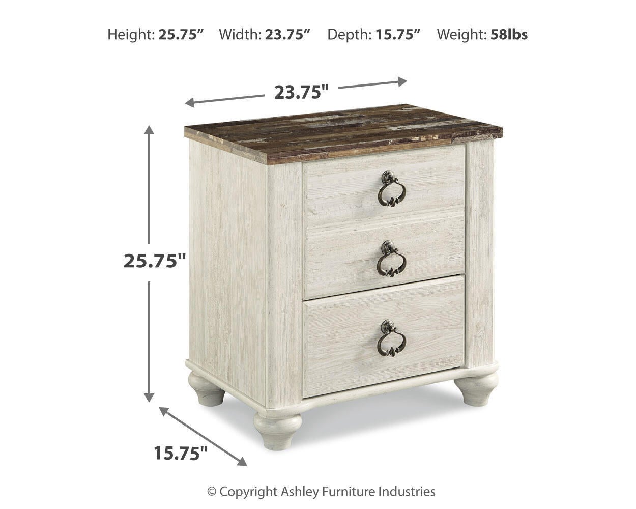 Willowton King Sleigh Bed with Mirrored Dresser and Nightstand