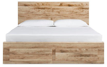 Hyanna Queen Panel Storage Bed with 2 Under Bed Storage Drawer, Dresser, Mirror, Chest and Nightstand