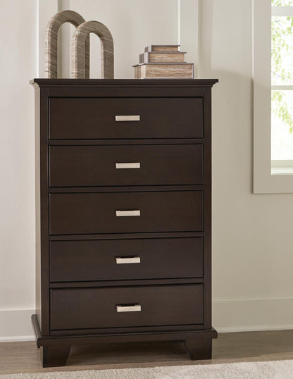 Covetown King Panel Bed, Dresser, Mirror, Chest and Nightstand