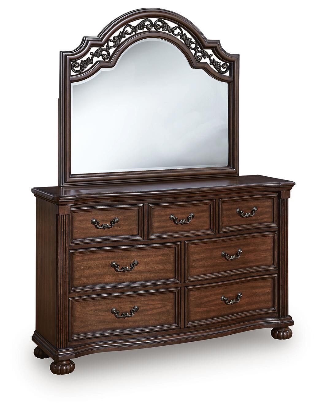 Lavinton Queen Poster Bed with Mirrored Dresser
