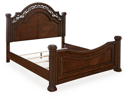 Lavinton Queen Poster Bed with Mirrored Dresser