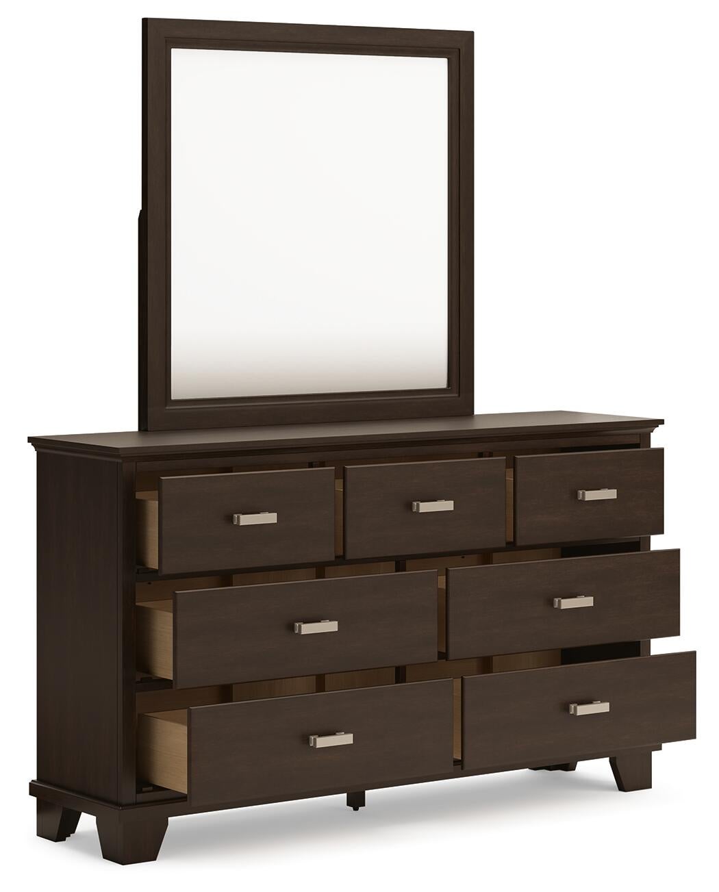 Covetown California King Panel Bed, Dresser, Mirror, Chest and Nightstand