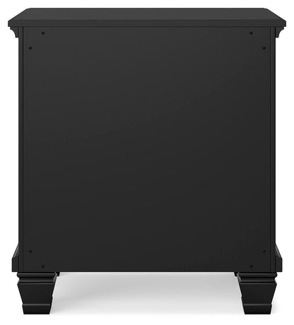 Lanolee King Panel Bed with Mirrored Dresser and Nightstand
