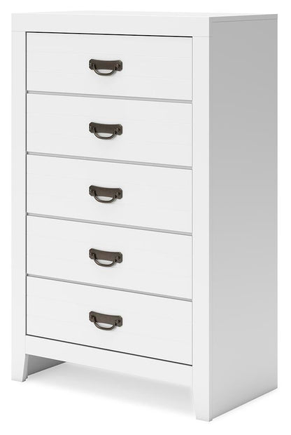 Binterglen King Panel Bed, Dresser, Mirror, Chest and Nightstand