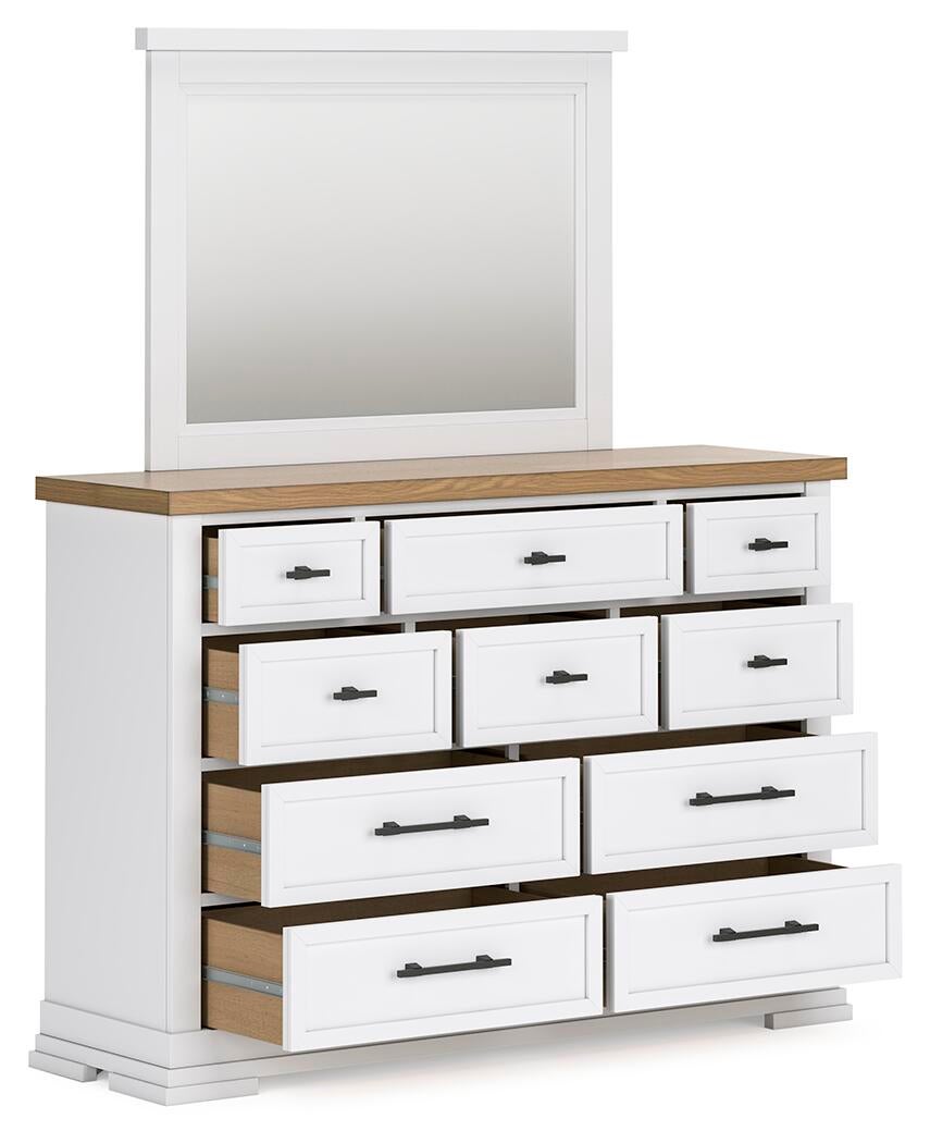 Ashbryn Queen Panel Storage Bed, Dresser, Mirror, Chest and Nightstand