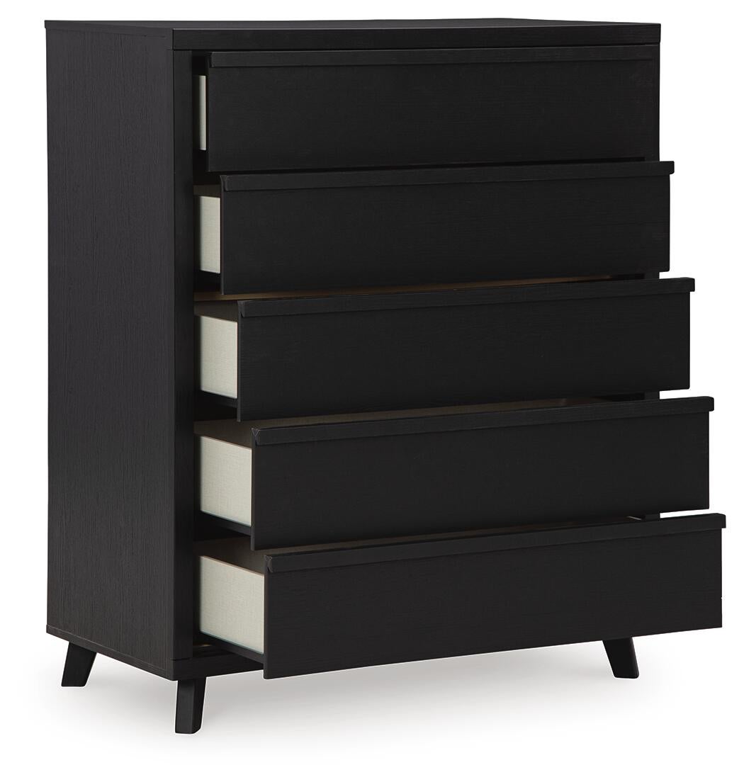 Danziar King Panel Headboard, Dresser, Mirror, Chest and Nightstand
