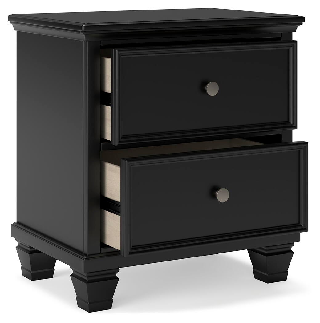 Lanolee King Panel Bed with Mirrored Dresser, Chest and Nightstand