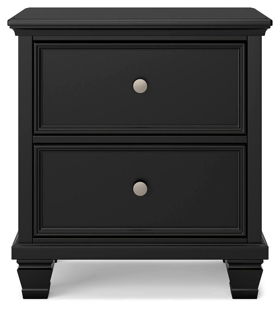 Lanolee King Panel Bed with Mirrored Dresser, Chest and Nightstand