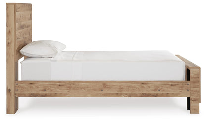 Hyanna Twin Panel Bed with Mirrored Dresser