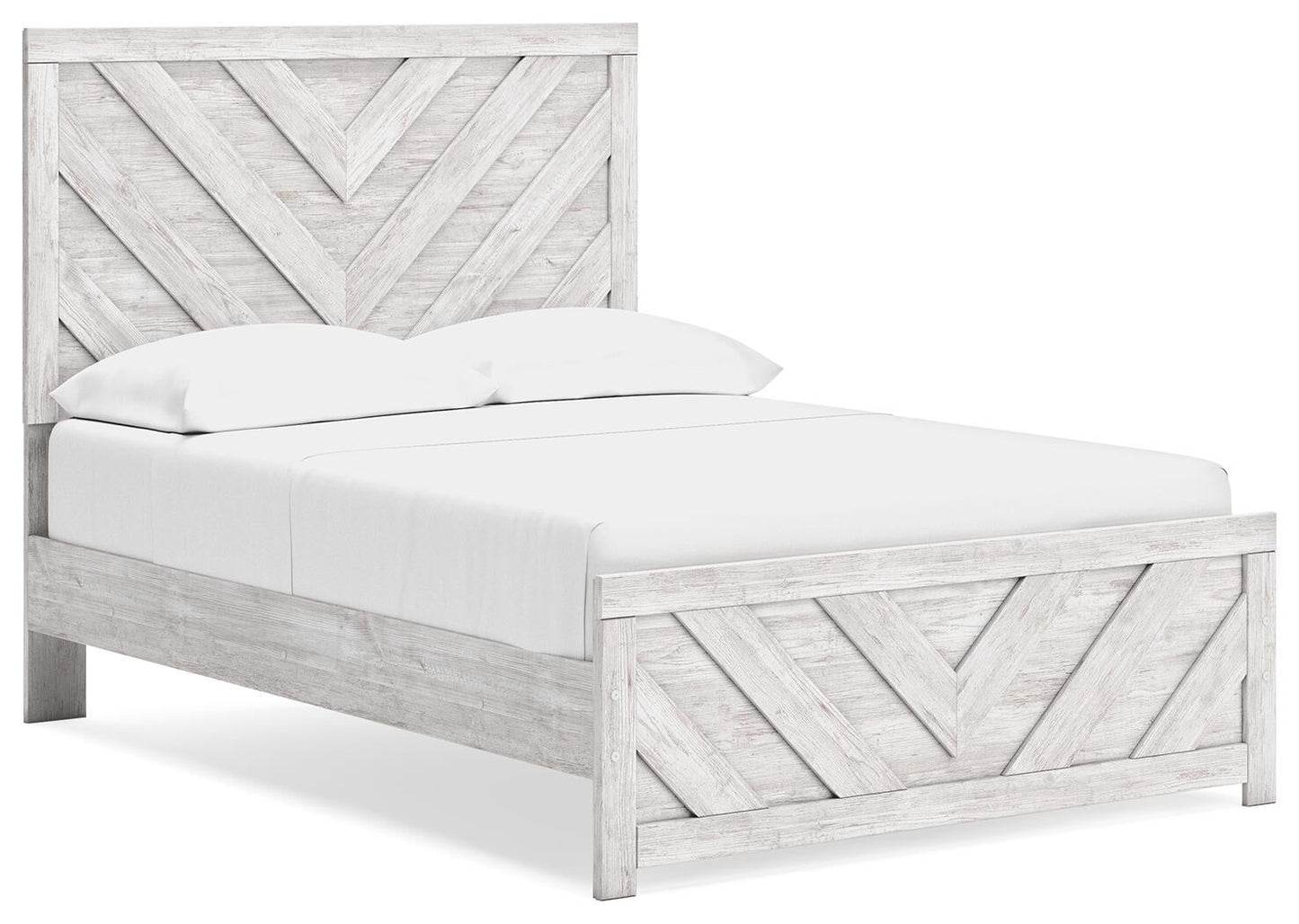 Cayboni Full Panel Bed with Mirrored Dresser