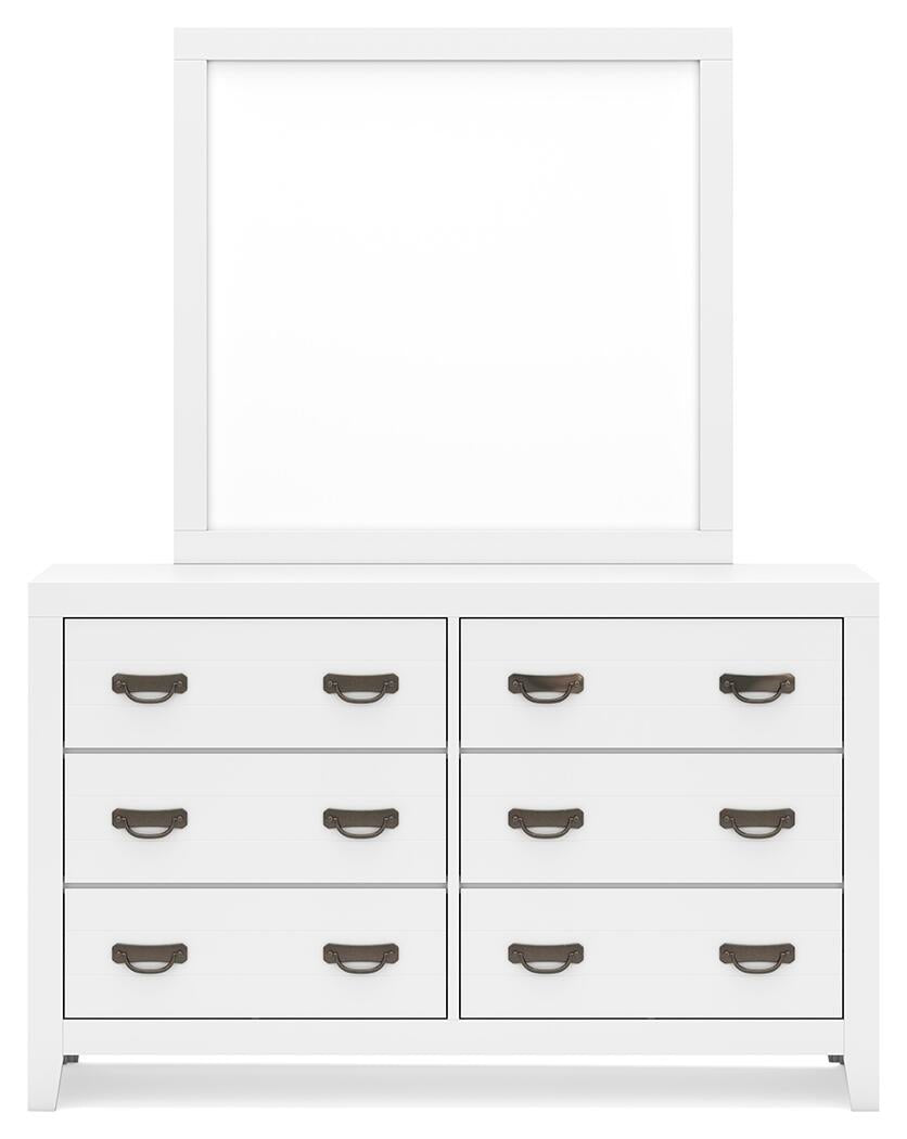 Binterglen Twin Panel Bed with Mirrored Dresser and Nightstand