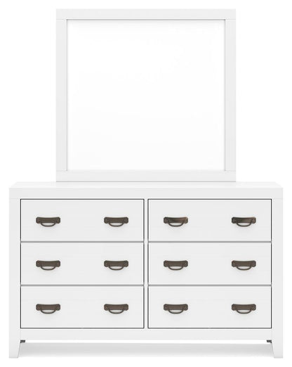 Binterglen Twin Panel Bed with Mirrored Dresser and Nightstand