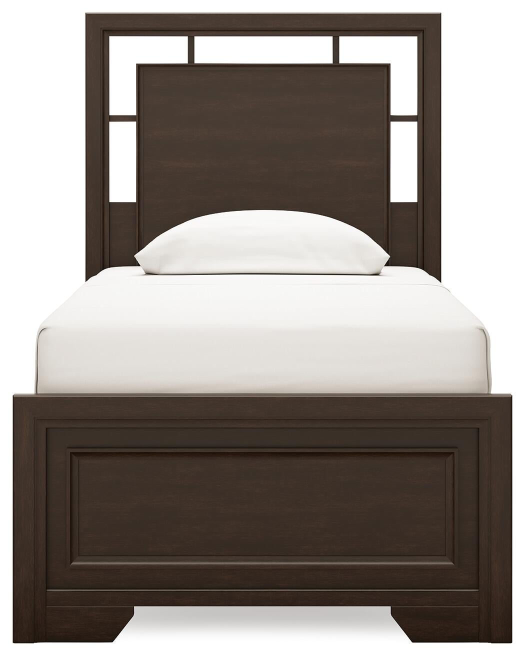 Covetown Twin Panel Bed with Mirrored Dresser