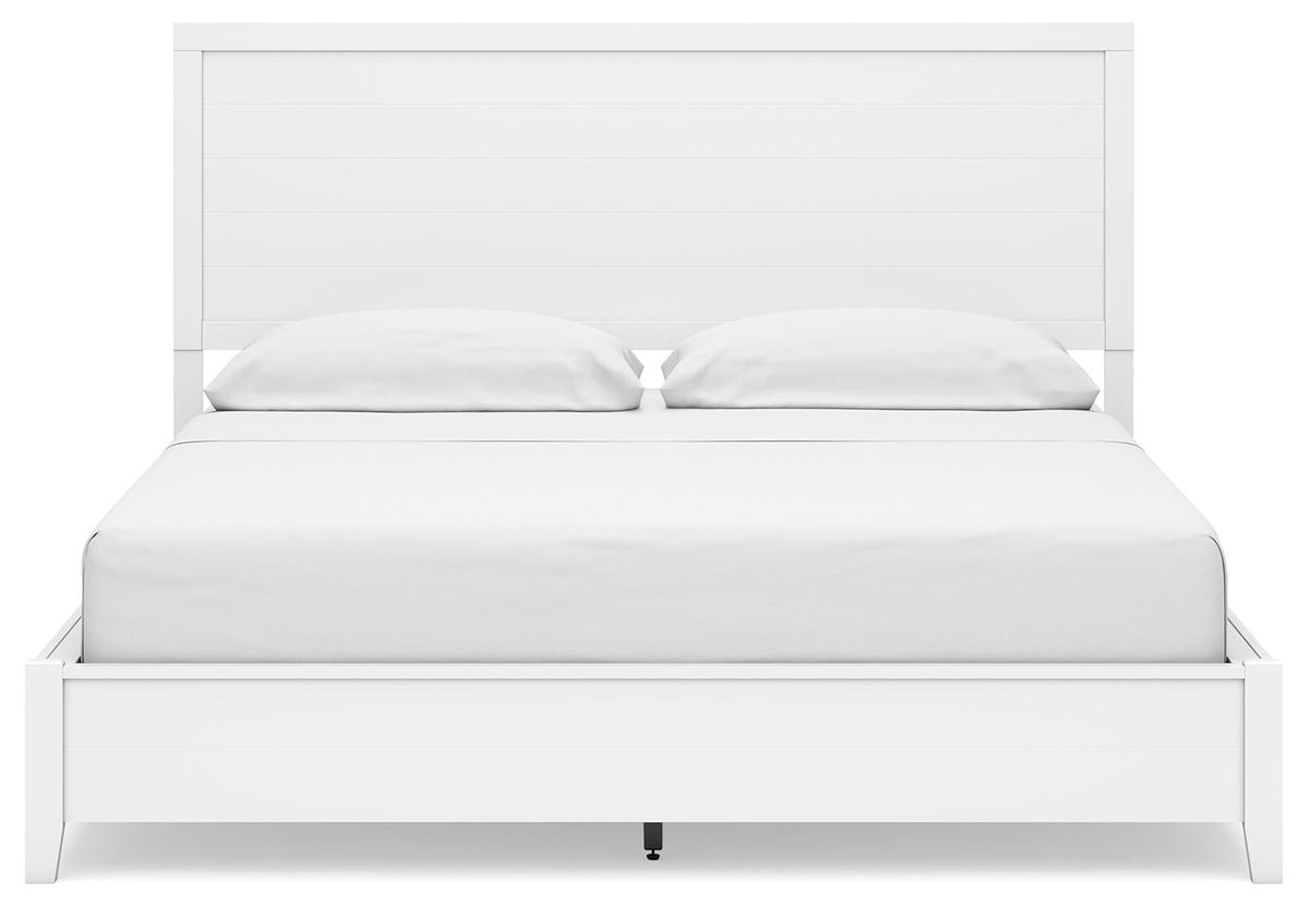 Binterglen California King Panel Bed with Mirrored Dresser