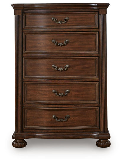 Lavinton King Poster Bed, Dresser, Mirror, Chest and Nightstand