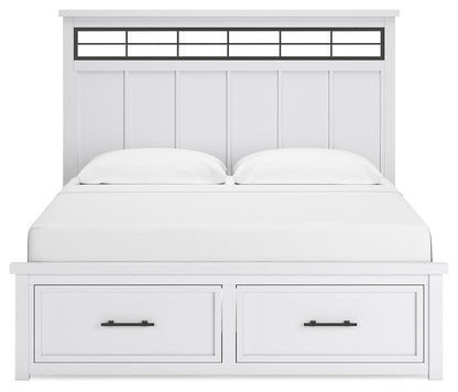 Ashbryn King Panel Storage Bed, Dresser, Mirror and Nightstand