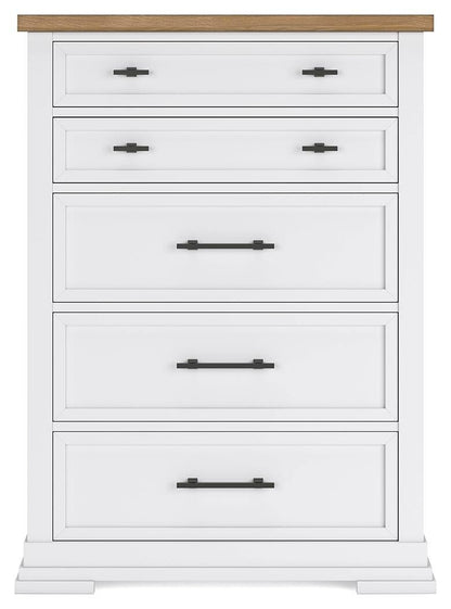 Ashbryn King Panel Storage Bed, Dresser, Mirror, Chest and Nightstand