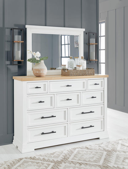 Ashbryn King Panel Storage Bed, Dresser, Mirror, Chest and Nightstand