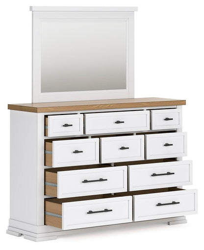 Ashbryn California King Panel Storage Bed, Dresser, Mirror and Nightstand