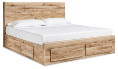 Hyanna King Panel Storage Bed with 2 Under Bed Storage Drawers, Dresser, Mirror, Chest and Nightstand