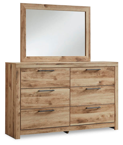 Hyanna King Panel Storage Bed with 1 Under Bed Storage Drawer, Dresser, Mirror, Chest and Nightstand