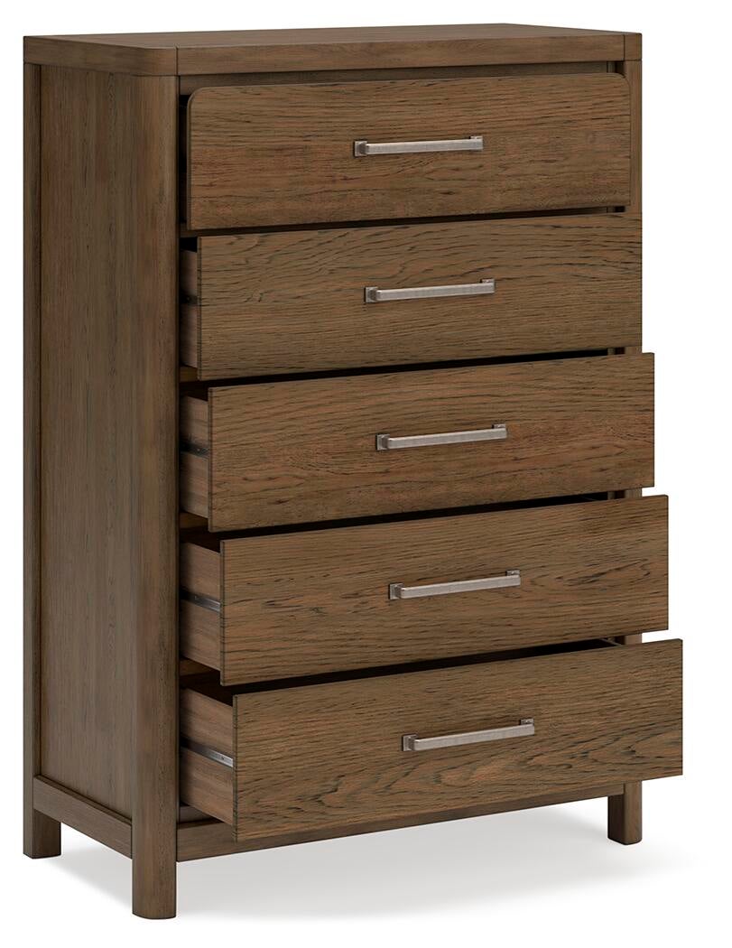 Cabalynn Queen Upholstered Bed with Mirrored Dresser, Chest and Nightstand