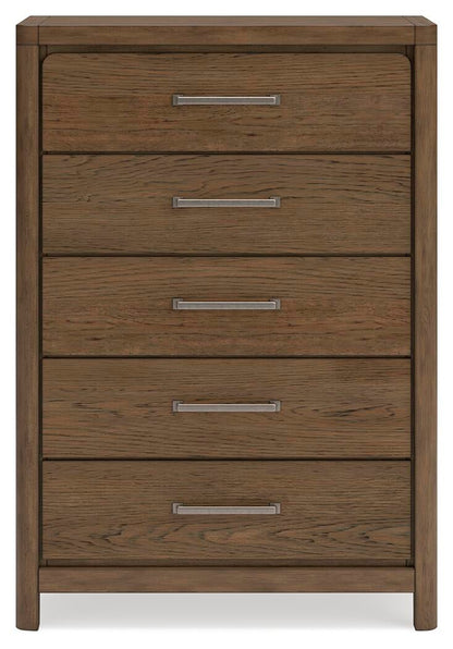 Cabalynn Queen Upholstered Bed with Mirrored Dresser, Chest and Nightstand
