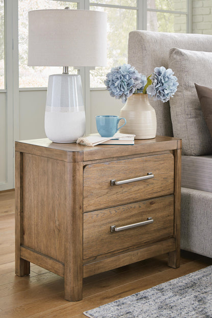 Cabalynn California King Upholstered Bed with Mirrored Dresser, Chest and Nightstand