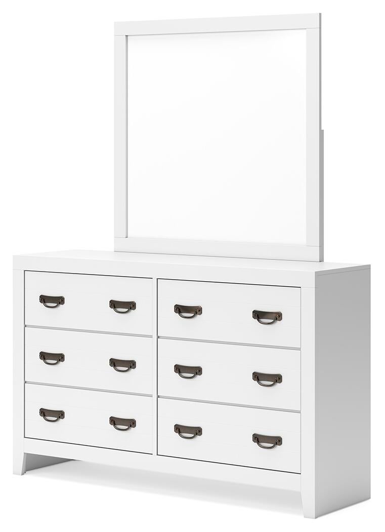 Binterglen King Panel Bed with Mirrored Dresser