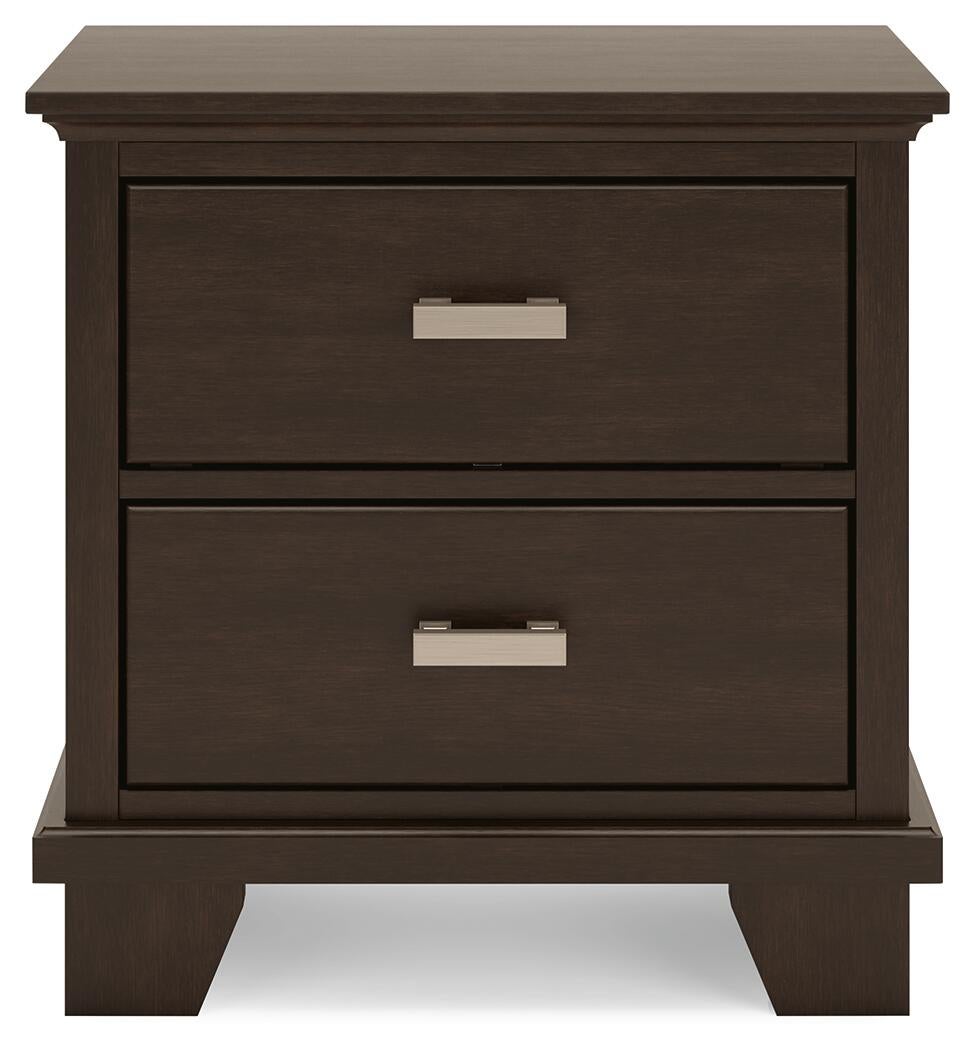 Covetown King Panel Bed with Mirrored Dresser and Nightstand
