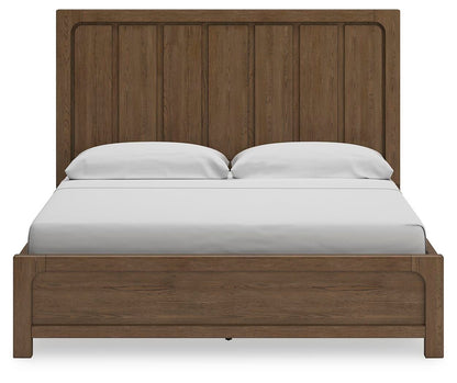 Cabalynn California King Panel Bed with Storage with Mirrored Dresser
