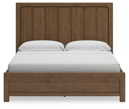 Cabalynn King Panel Bed with Storage with Mirrored Dresser and Nightstand