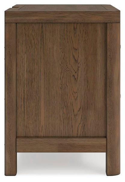 Cabalynn King Panel Bed with Storage with Mirrored Dresser and Nightstand
