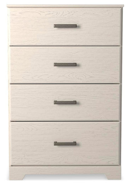 Stelsie Twin Panel Bed with Mirrored Dresser, Chest and Nightstand