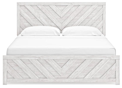 Cayboni King Panel Bed with Mirrored Dresser