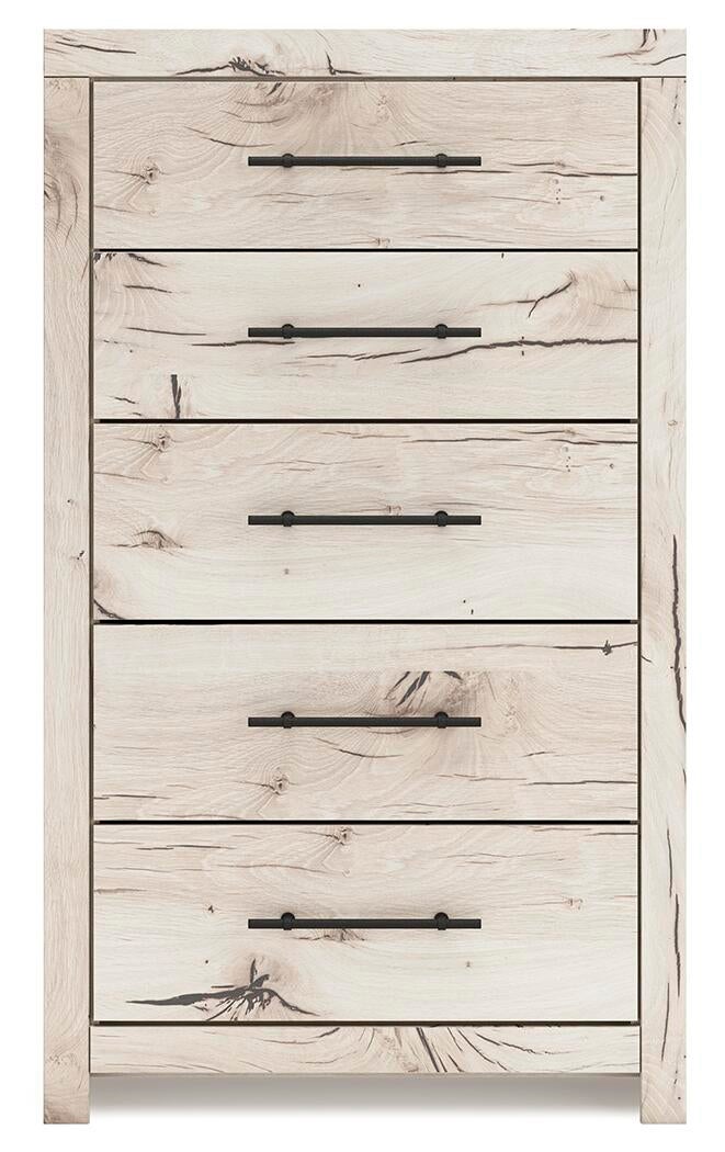 Lawroy Queen Panel Storage Bed, Dresser, Mirror, Chest and Nightstand
