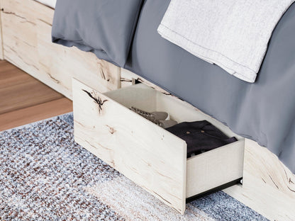 Lawroy Queen Panel Bed with Storage, Dresser, Mirror and Nightstand