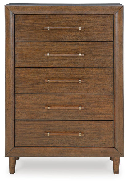 Lyncott King Upholstered Bed, Dresser, Mirror, Chest and Nightstand