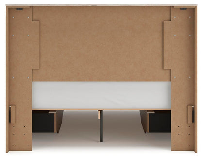 Lawroy Queen Panel Bed with Storage, Dresser, Mirror and Nightstand