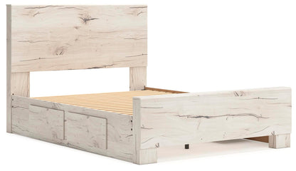 Lawroy Queen Panel Bed with Storage, Dresser and Mirror