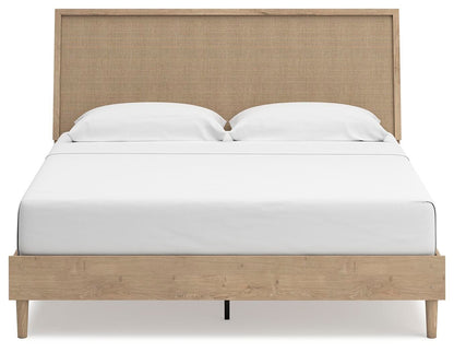 Cielden King Panel Bed with Mirrored Dresser, Chest and Nightstand