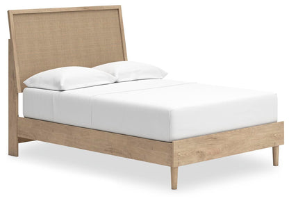 Cielden Full Panel Bed with Mirrored Dresser, Chest and Nightstand