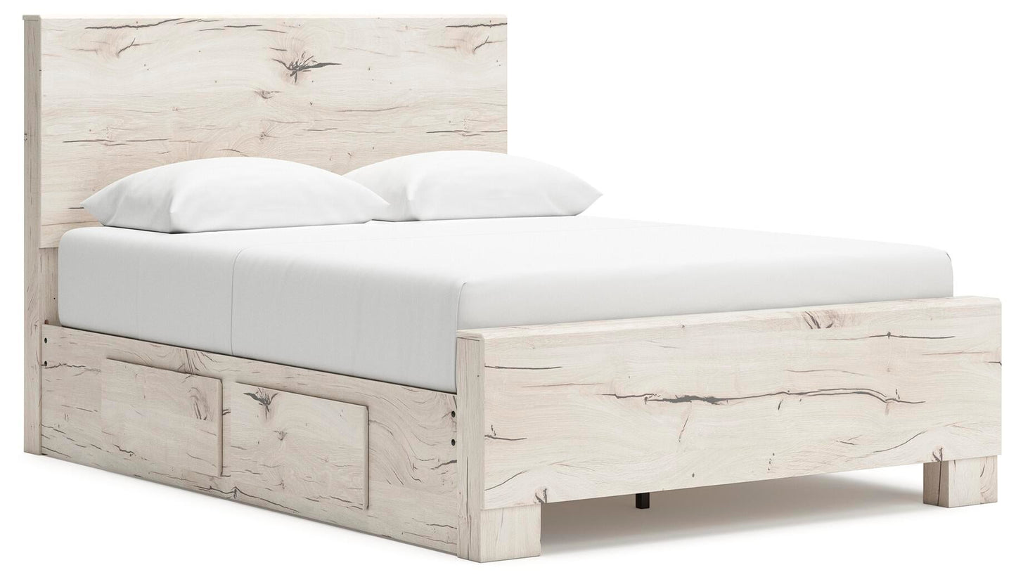 Lawroy Queen Panel Bed with Storage, Dresser, Mirror, Chest and Nightstand