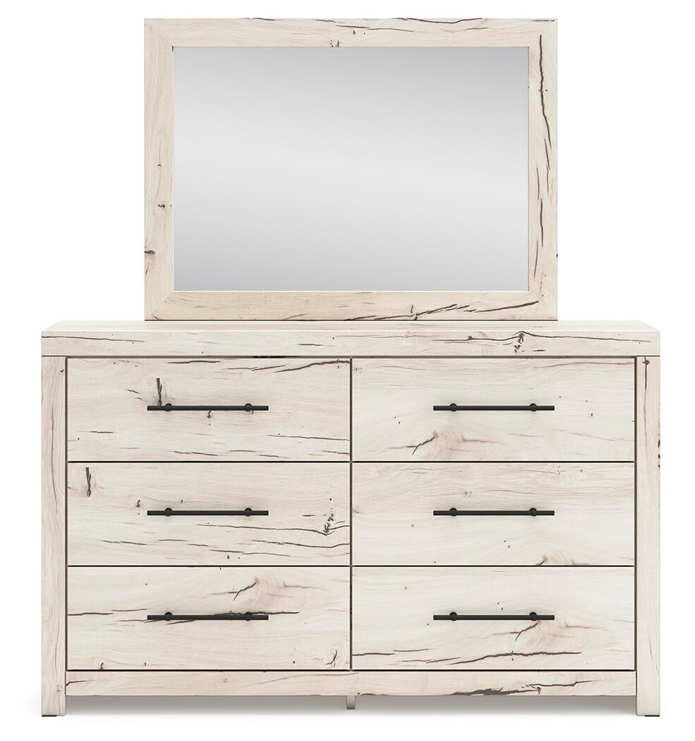 Lawroy King Panel Bed, Dresser, Mirror and Nightstand