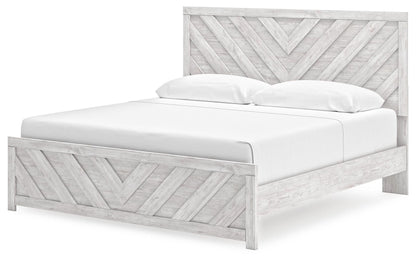 Cayboni King Panel Bed, Dresser, Mirror, Chest and Nightstand