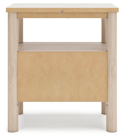 Cadmori Queen Upholstered Panel Bed with Mirrored Dresser, Chest and Nightstand
