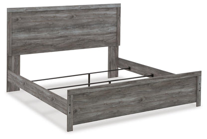 Bronyan King Panel Bed with Mirrored Dresser and Nightstand