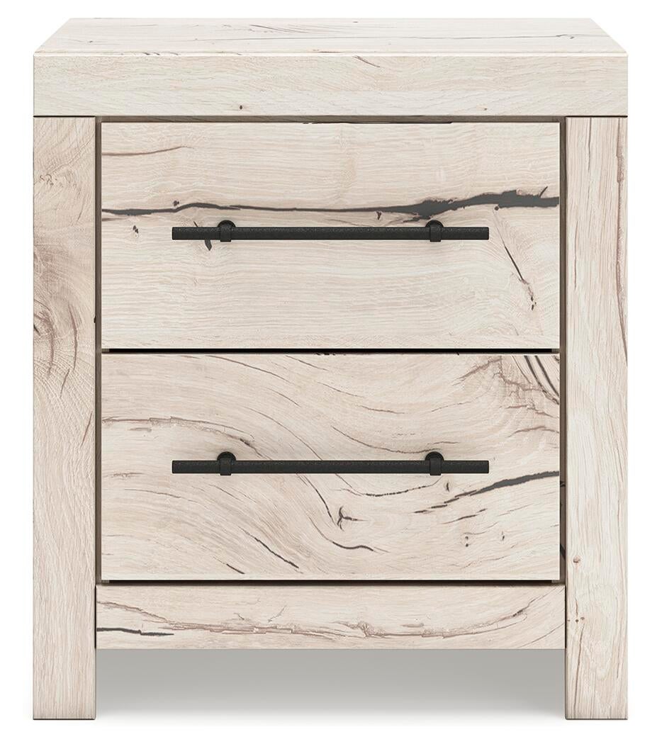 Lawroy King Panel Bed with Storage, Dresser, Mirror and Nightstand